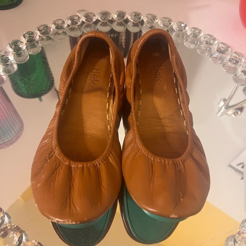 Tieks Gavrieli Ballet Flats Brown Leather Slip On Comfort Shoes Women’s Sz 7 - Picture 2 of 6